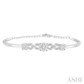 3/4 ctw Round Cut Diamond Lovebright Bracelet in 14K White Gold